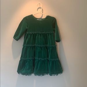 Hanna Anderson emerald green velvet dress.